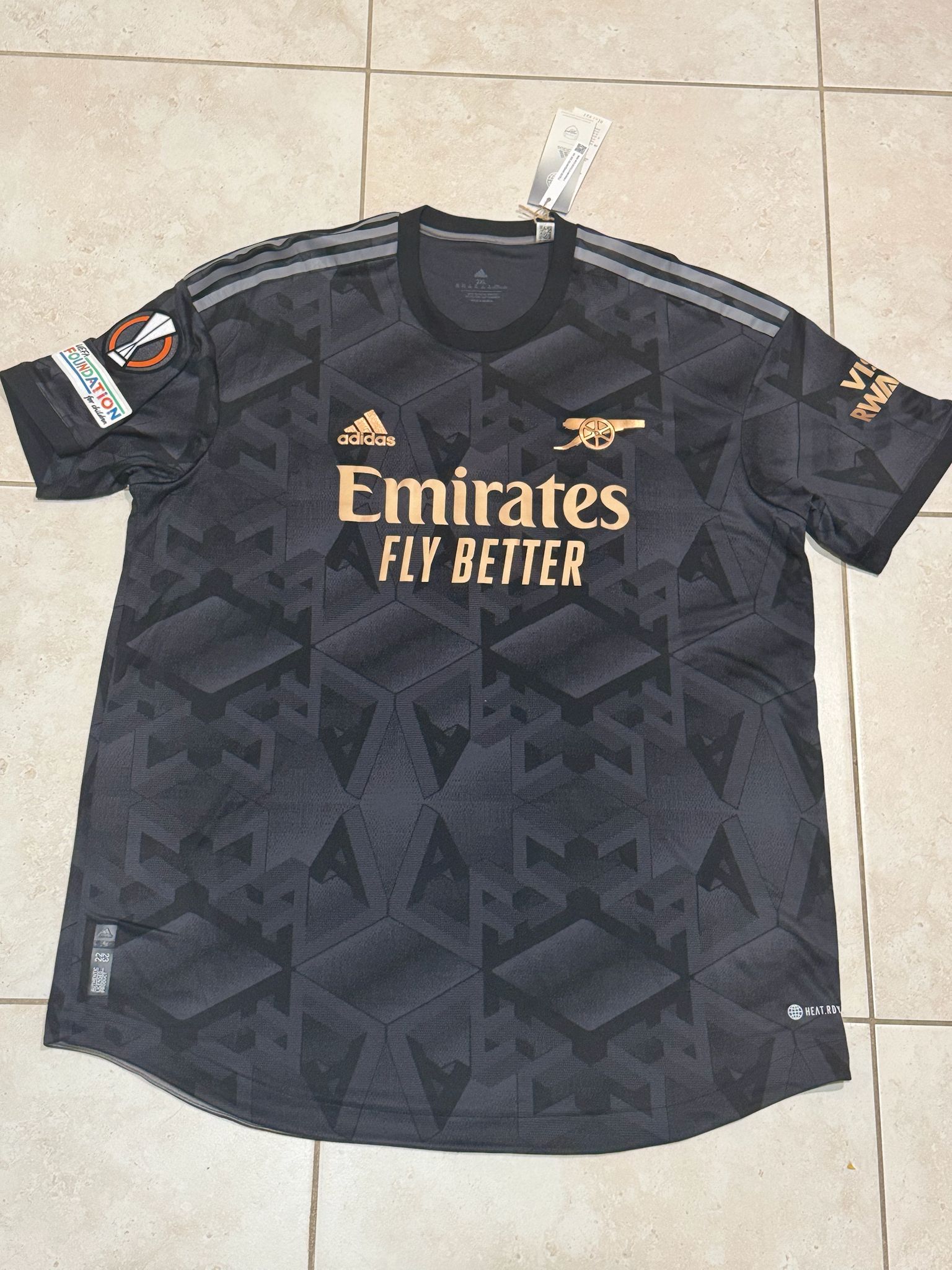 Adidas Arsenal 22/23 Away Jersey Pires #7 Size XXL Black