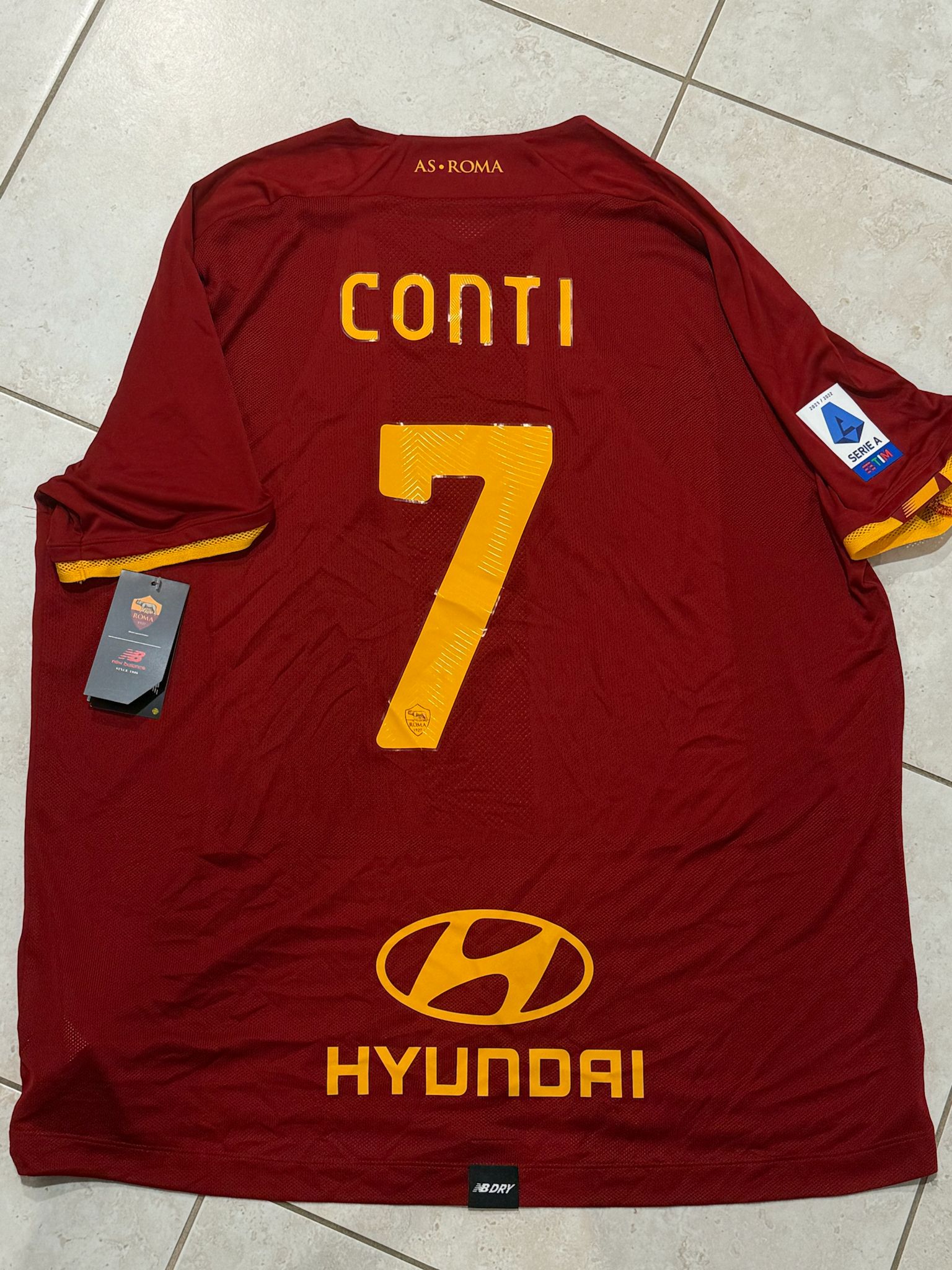 New Balance AS Roma Home Soccer Jersey XXL Bruno Conti