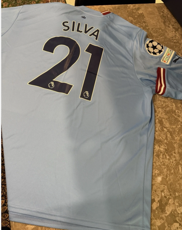 Puma Manchester City Home Jersey Long Sleeve - David Silva #21 2XL