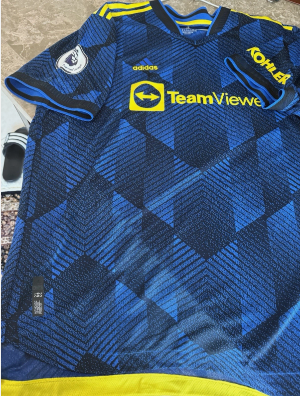Adidas Manchester United Third Jersey 21/22 Glow Blue - Cantona 2XL