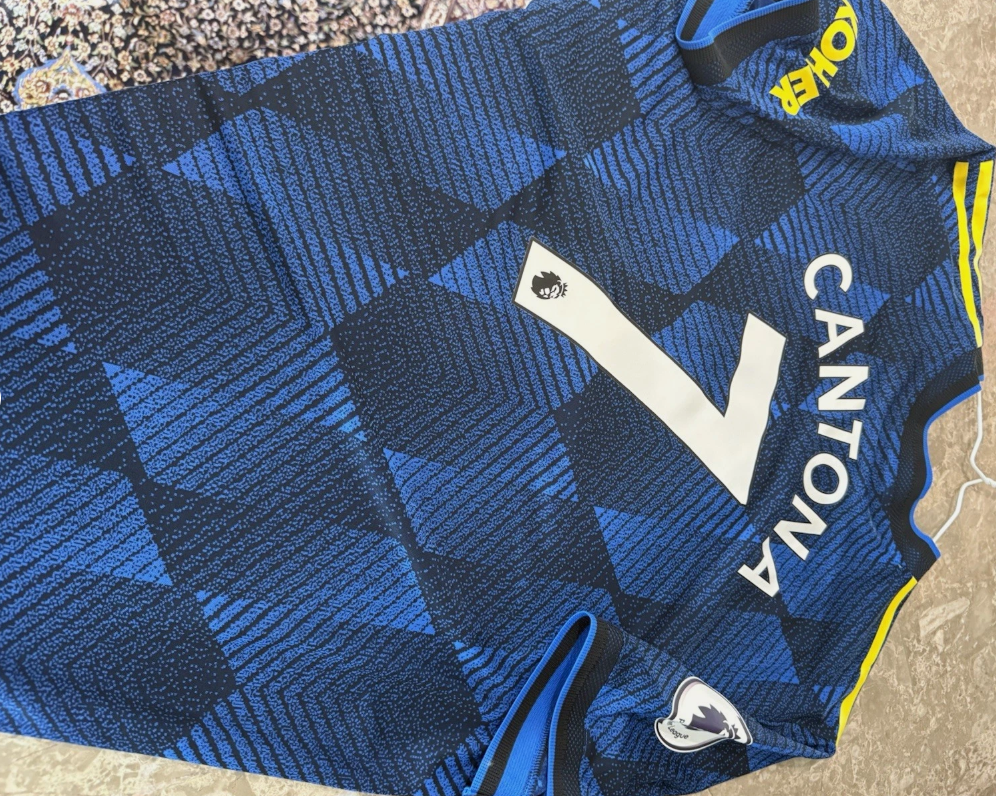Adidas Manchester United Third Jersey 21/22 Glow Blue - Cantona 2XL