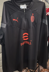 AC Milan ¼ Zip Long Sleeve Training Top - Black & Red 2XL