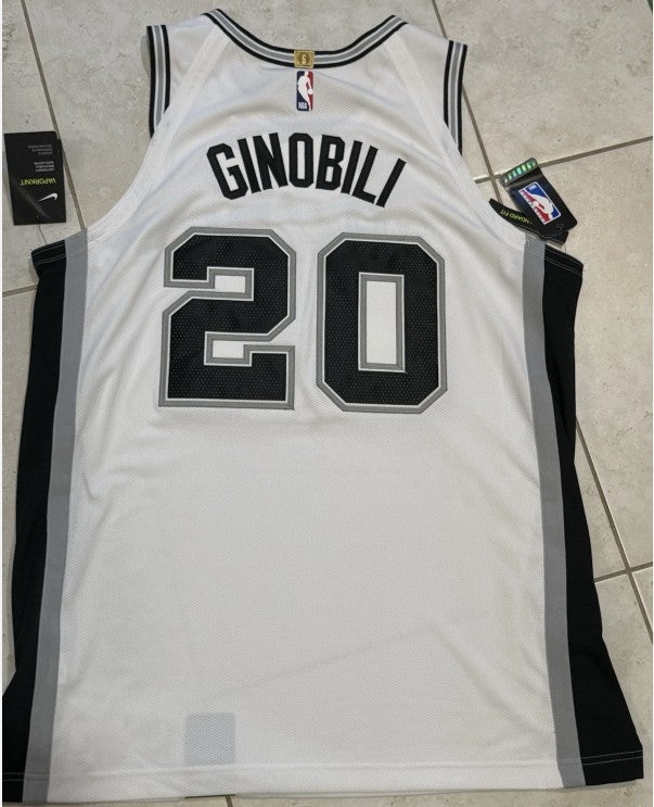 Nike NBA San Antonio Spurs Manu Ginobili Jersey 56 XXL White