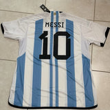 Argentina Home Soccer WC 2022 Jersey Replica Messi #10 Size XXL