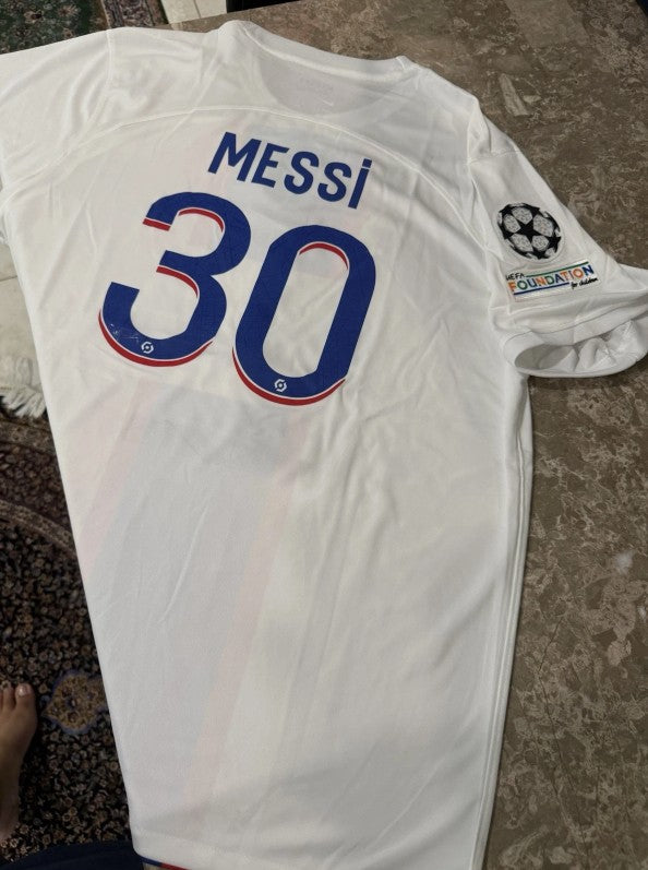 Nike Paris Saint-Germain Third Jersey 22/23 (White/Old Royal) - Messi - 2XL