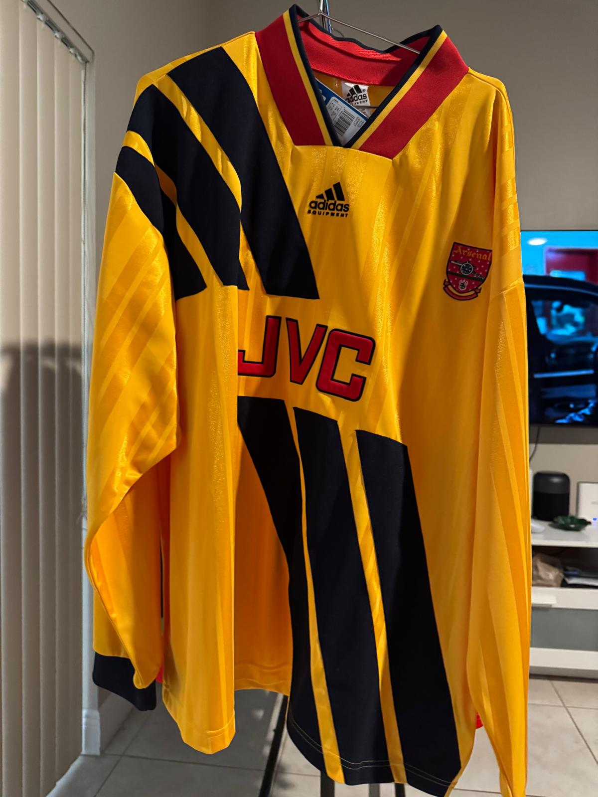 Adidas Classic Arsenal 1993 Away Jersey Size XXL Yellow