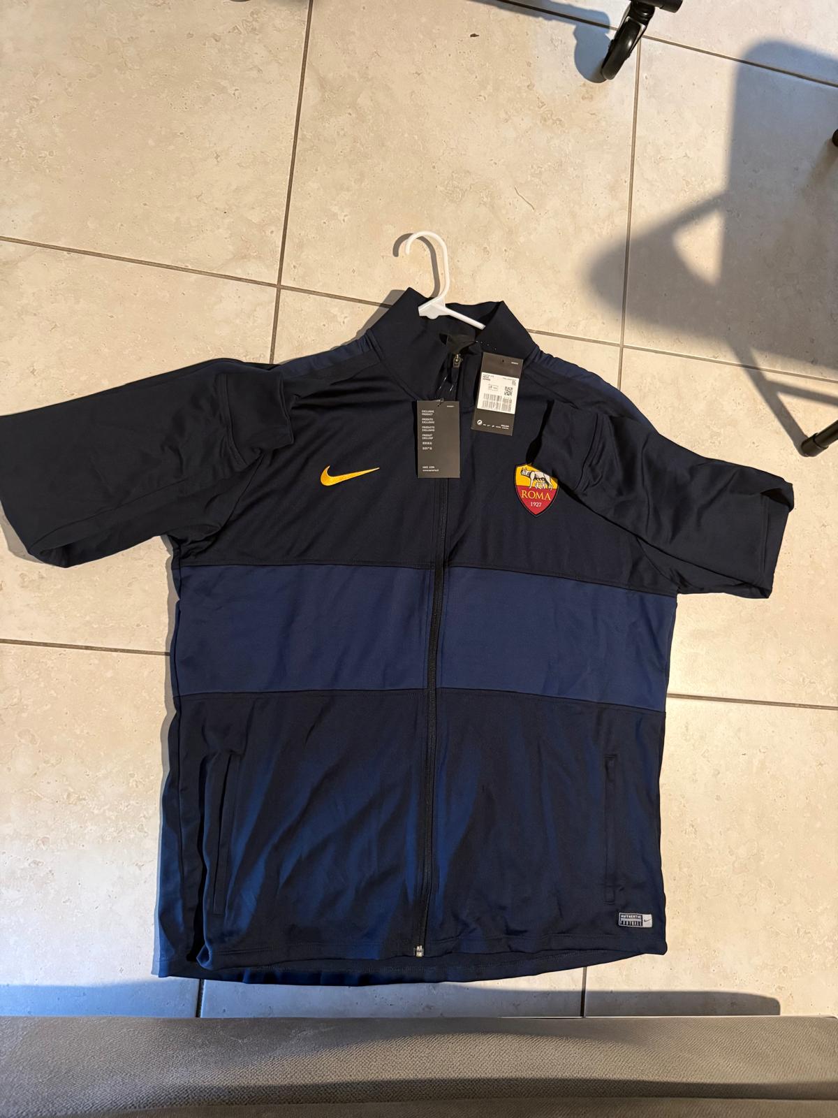 Nike Men’s Full Zip Training Top AS Roma Size XXL Navy Blue Long Sleeve