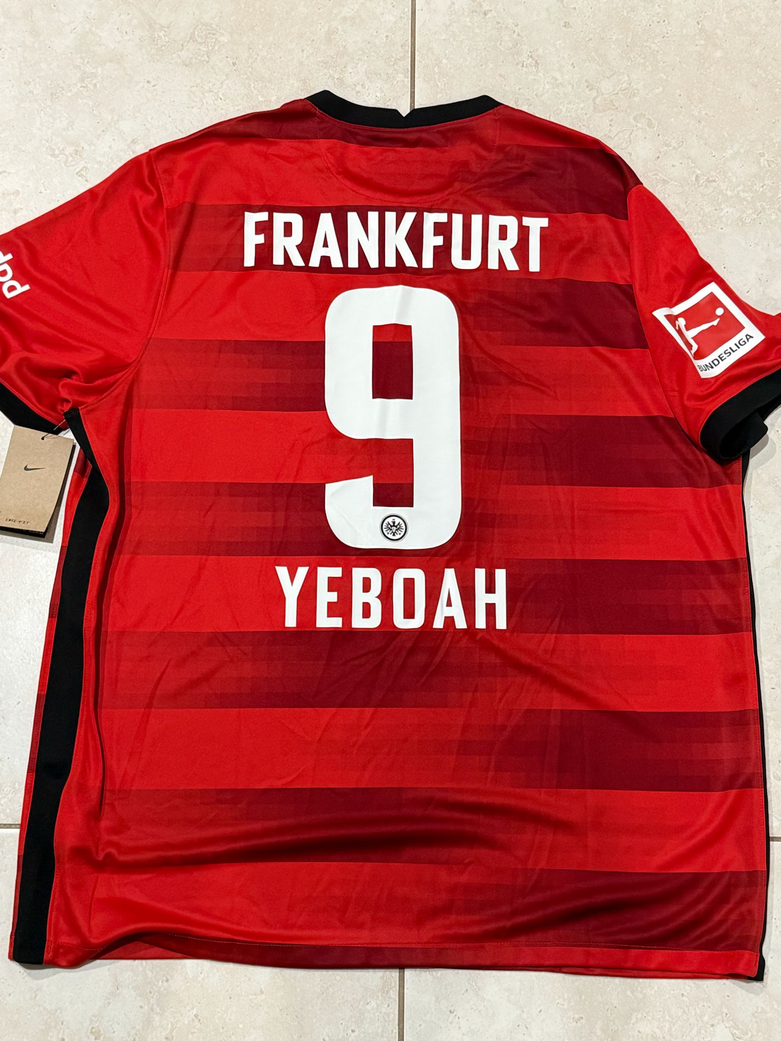 Nike Eintracht Frankfurt Yeboa #9 XXL Soccer Jersey