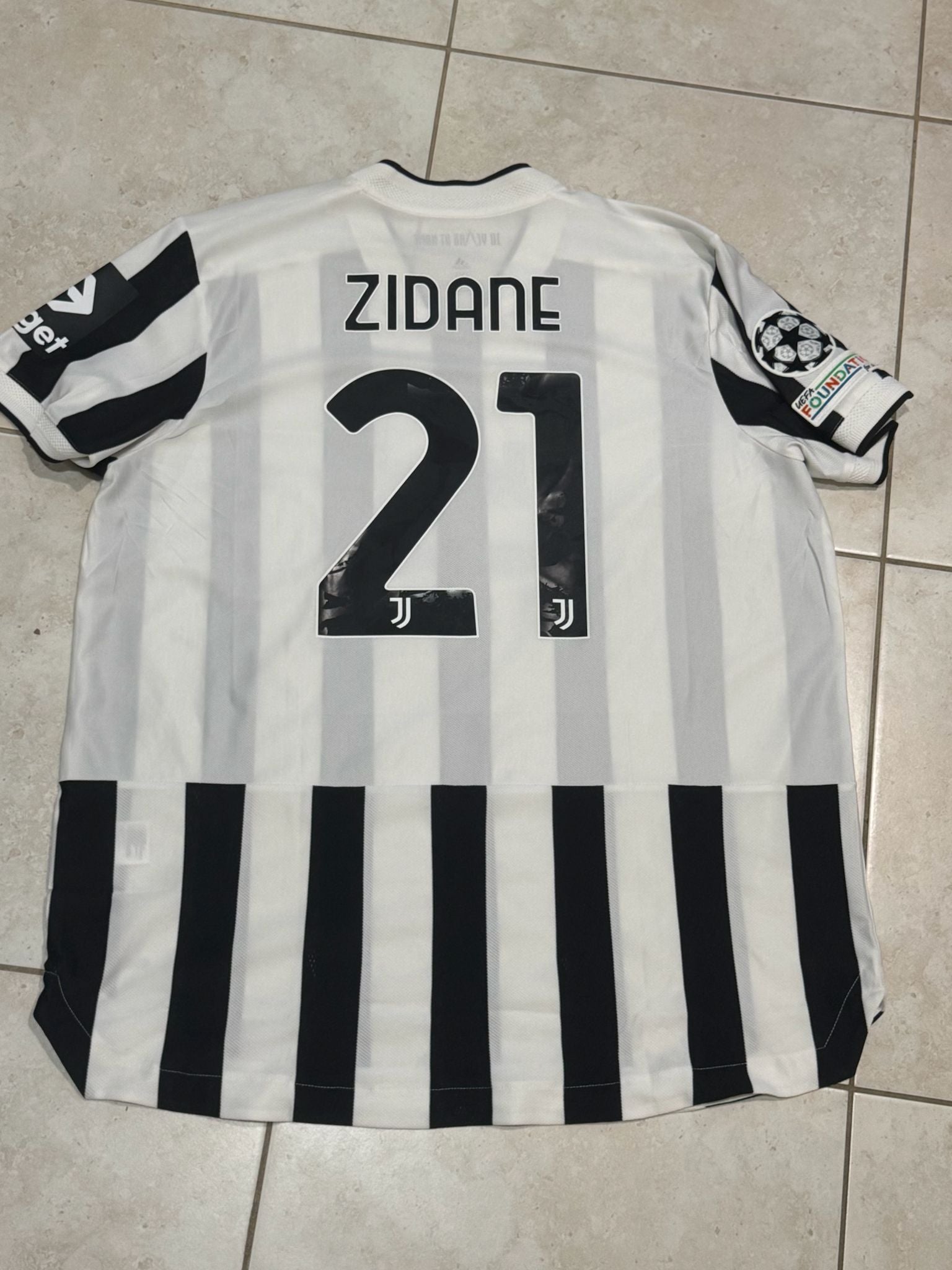 Adidas Juventus Home Soccer Jersey Zidane Size XXL