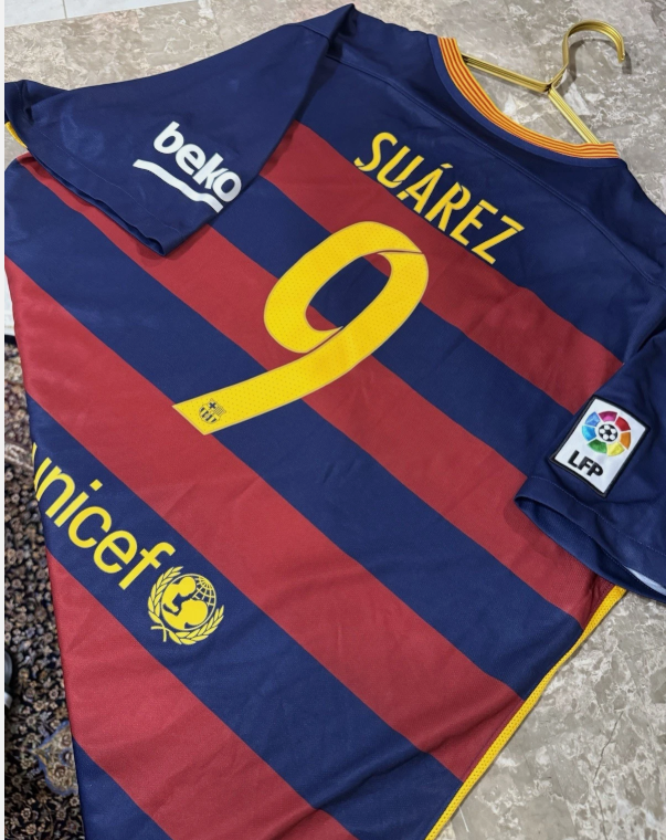 Nike 15/16 Barcelona Home Jersey Suarez #9 2XL