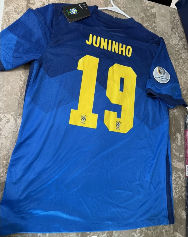 Nike Brazil Brazil National Team Jersey Copa America Badge Juninho #19 2XL