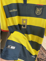Marathon Ecuador National Team Home Official Soccer Jersey Hurtado #9 XL