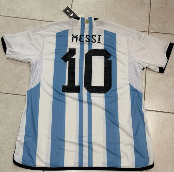 Argentina Home Soccer WC 2022 Jersey Replica Messi #10 Size XXL