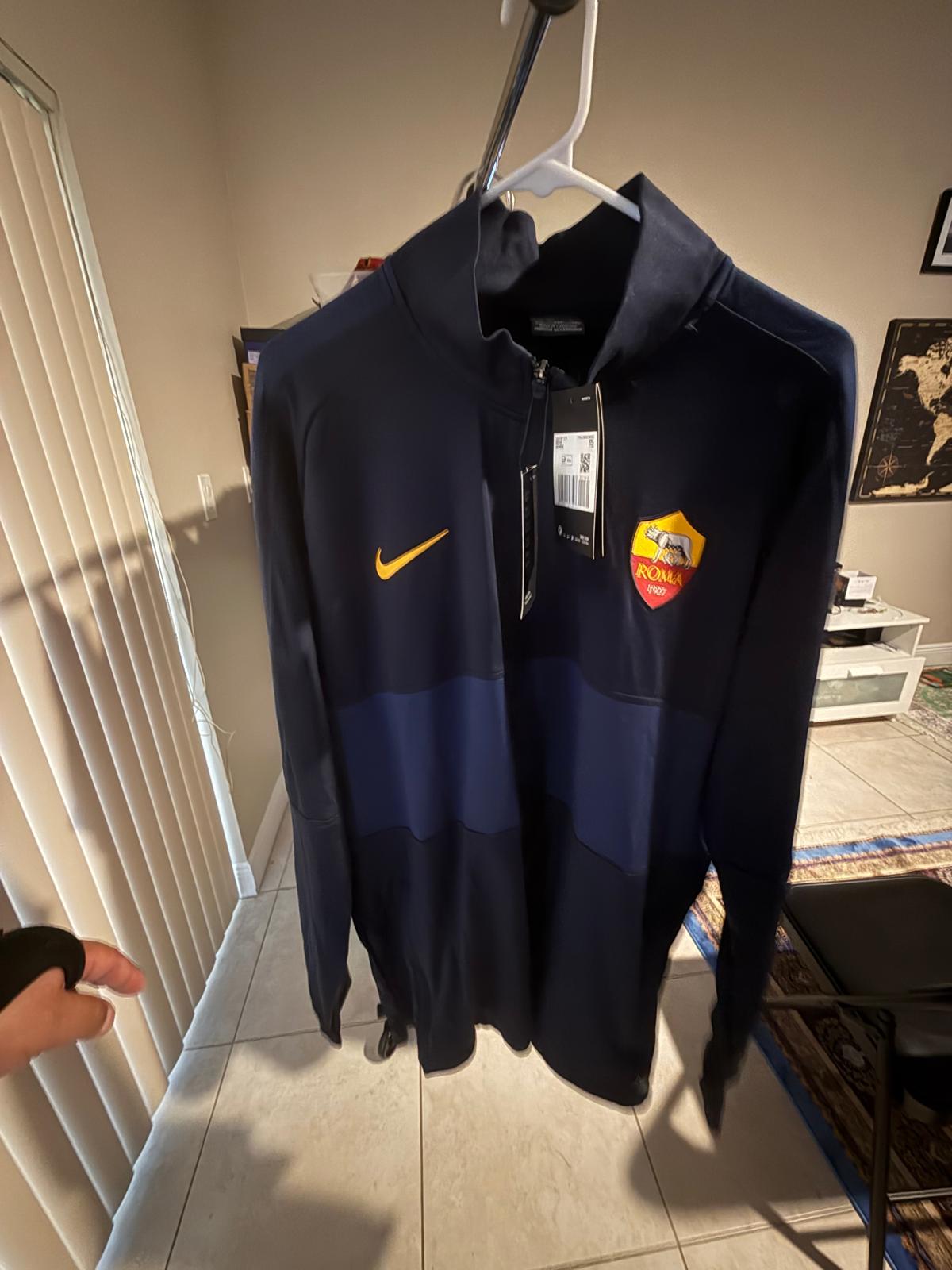 Nike Men’s Full Zip Training Top AS Roma Size XXL Navy Blue Long Sleeve