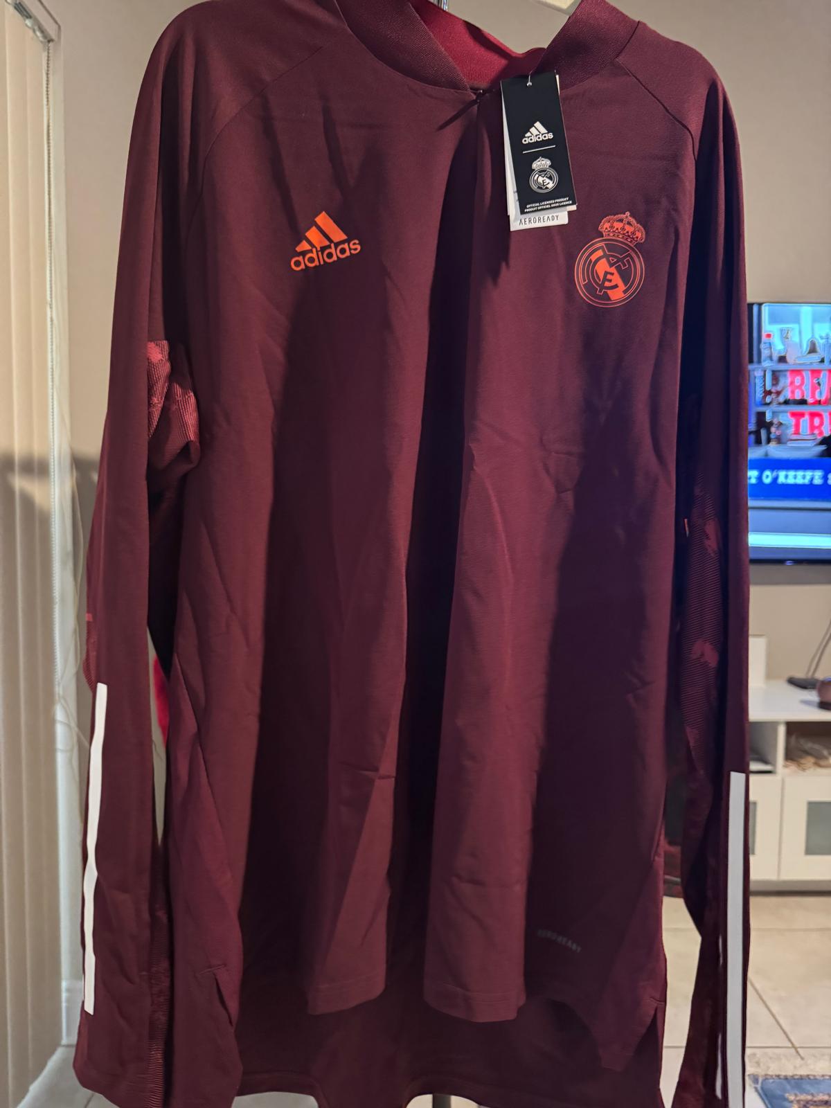 Adidas Men’s Training Shirt Long Sleeve Ultimate ½ Zip Real Madrid Maroon XXL