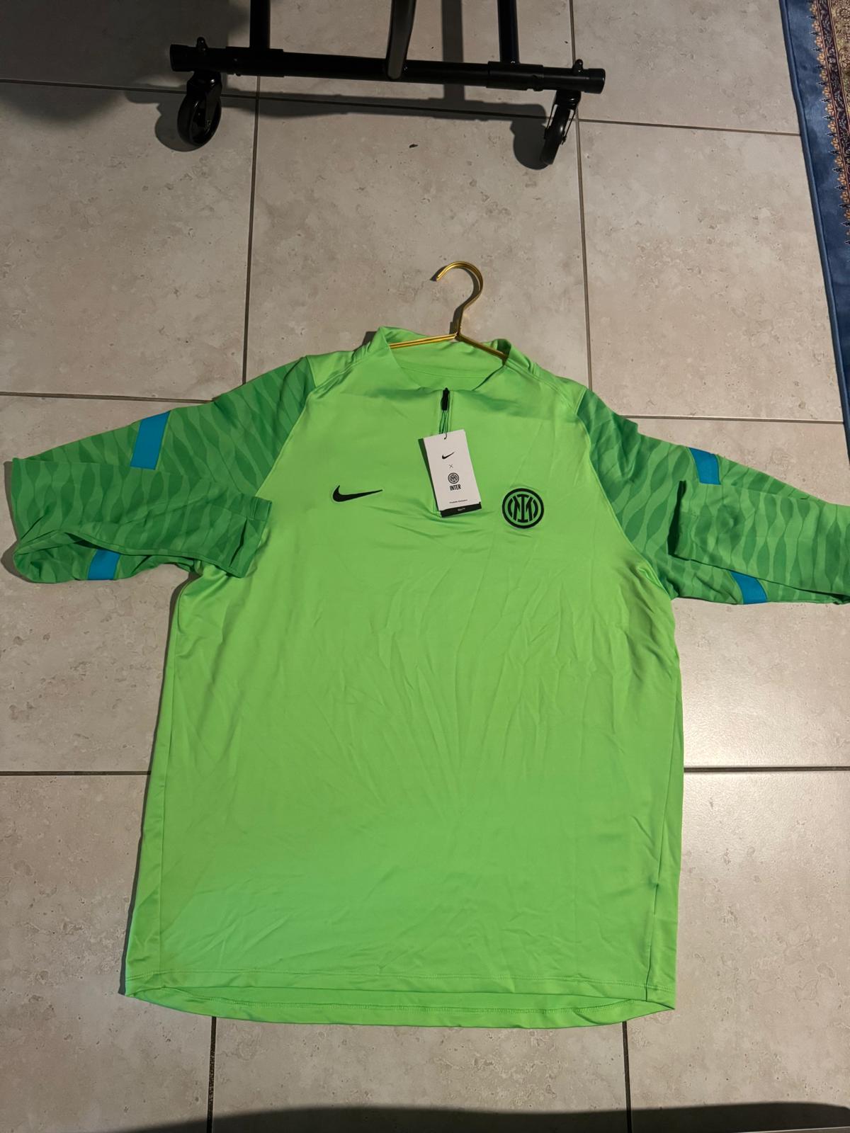 Adidas Men’s Inter Milan ¼ Zip Collar Training Top Long Sleeve Neon Green XXL